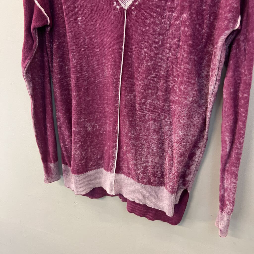 Sundance Purple Knit V Neck Sweater Top Extra Small