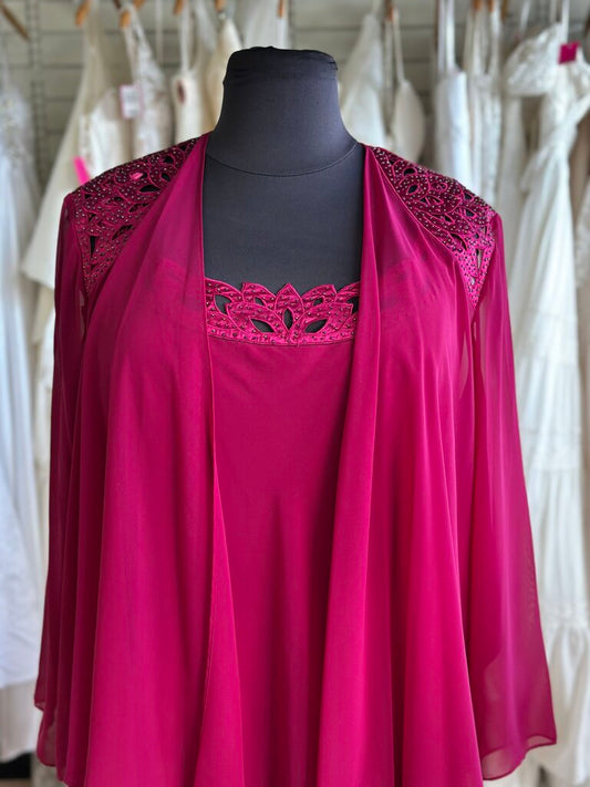 SL Fashions Raspberry Dress/ Jacket Short Formal Set 22W