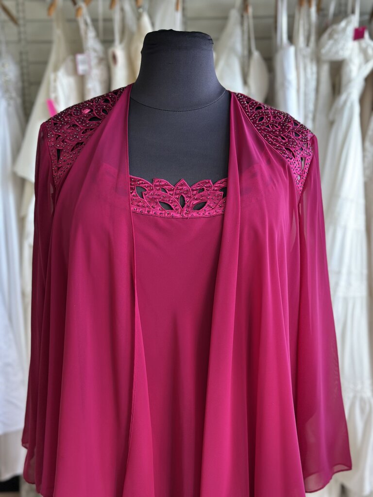 SL Fashions Raspberry Dress/ Jacket Short Formal Set 22W