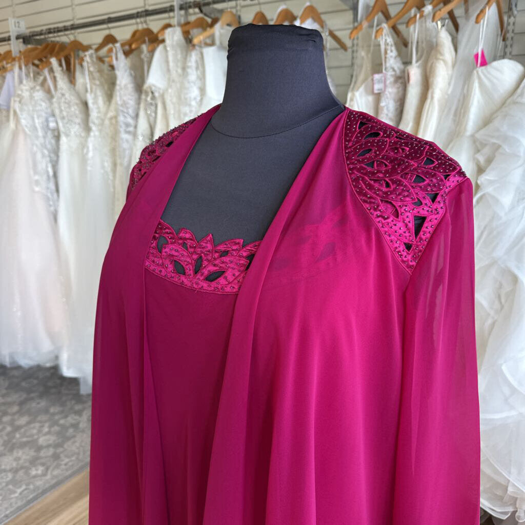 SL Fashions Raspberry Dress/ Jacket Short Formal Set 22W