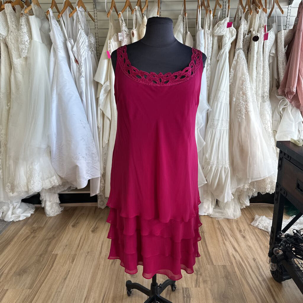 SL Fashions Raspberry Dress/ Jacket Short Formal Set 22W