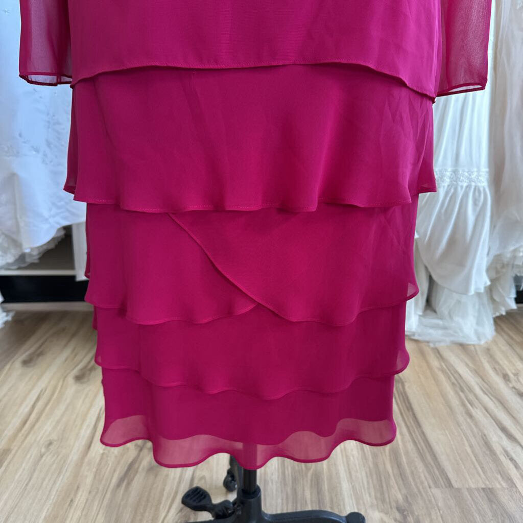 SL Fashions Raspberry Dress/ Jacket Short Formal Set 22W