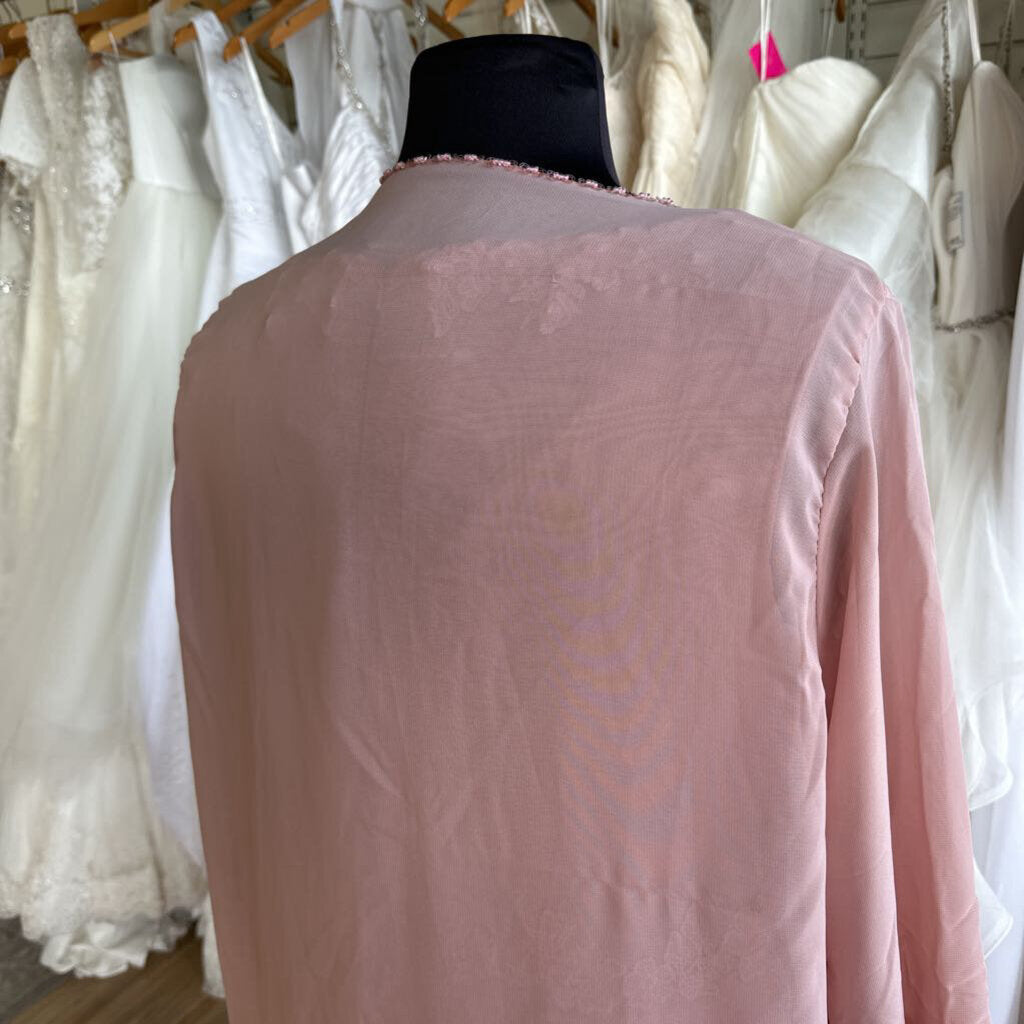 Blush Pink Lace Detail Dress/ Jacket Long Formal Set 24