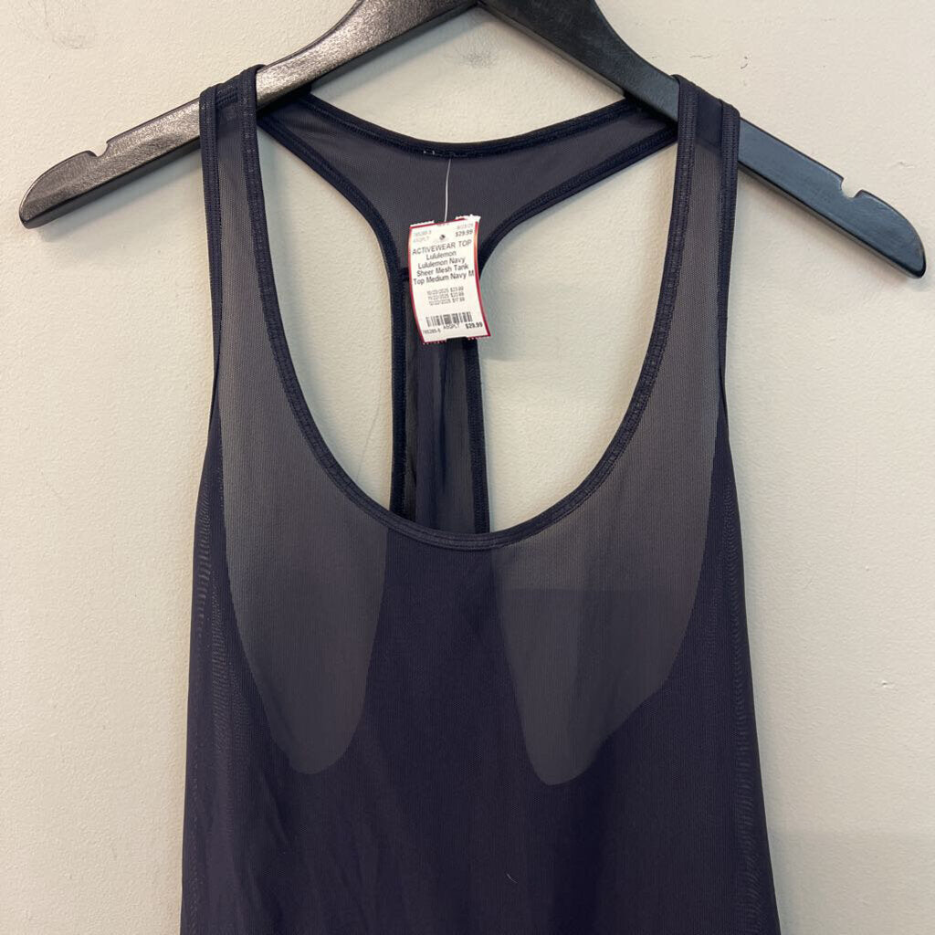 Lululemon Navy Sheer Mesh Tank Top Medium