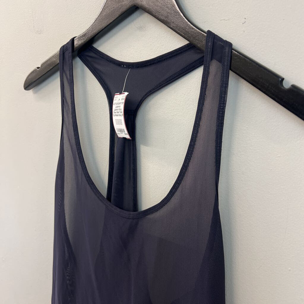 Lululemon Navy Sheer Mesh Tank Top Medium