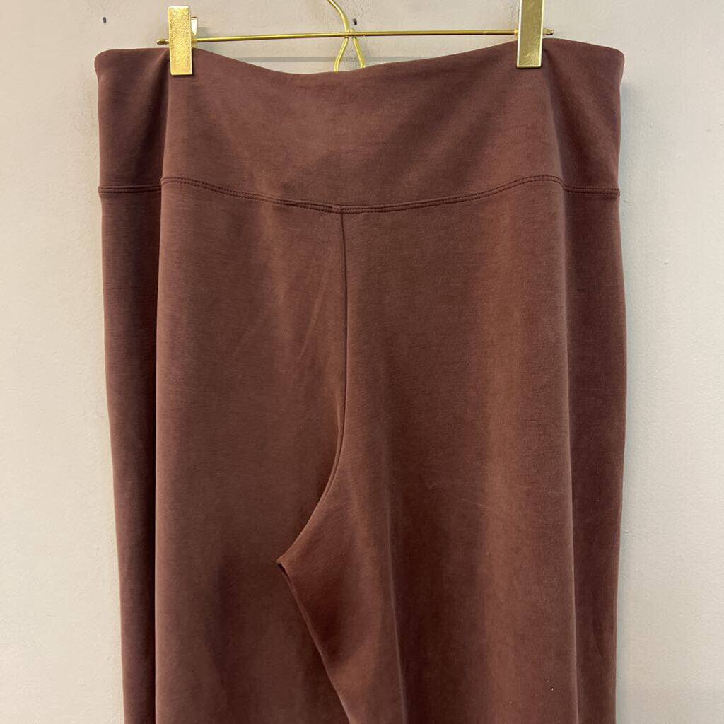 Athleta Soft Brown Wide Leg Pull On Pants Large Tall