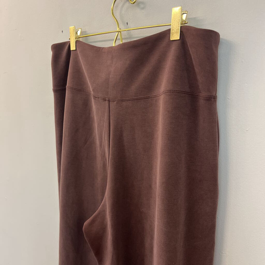 Athleta Soft Brown Wide Leg Pull On Pants Large Tall