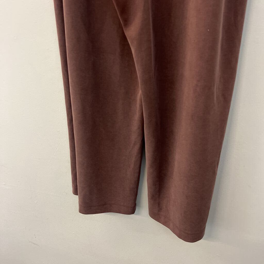Athleta Soft Brown Wide Leg Pull On Pants Large Tall