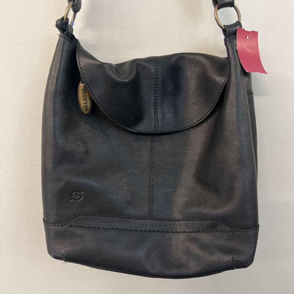 Born Black Leather Elaina Foldover Purse