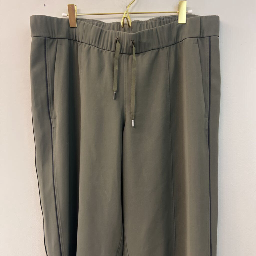 Lululemon Green/ Black Side Stripe Wide Leg Pull On Pants 12