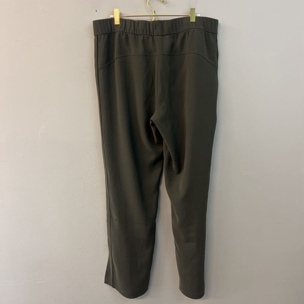 Lululemon Green/ Black Side Stripe Wide Leg Pull On Pants 12