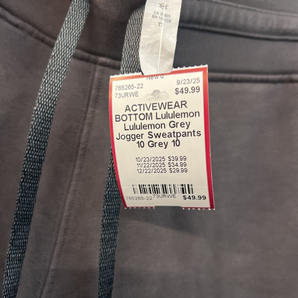 Lululemon Grey Jogger Sweatpants 10