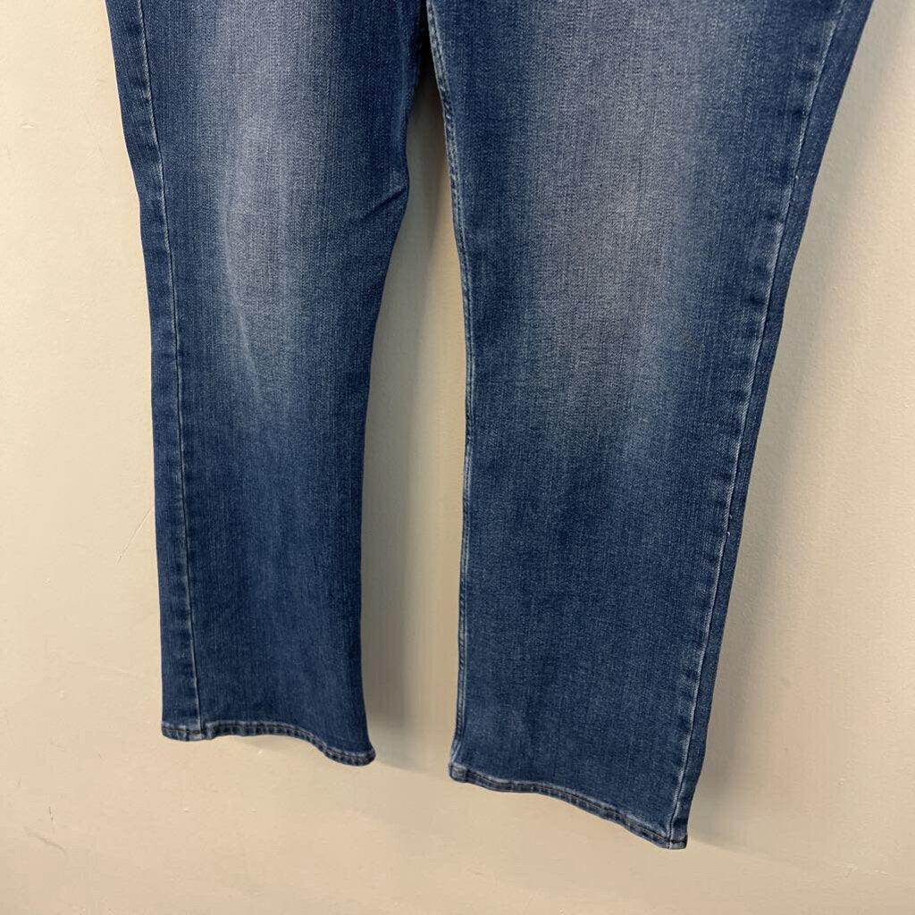 Lee Dark Wash Regular Fit Straight Leg Mid Rise Jeans 12 Short