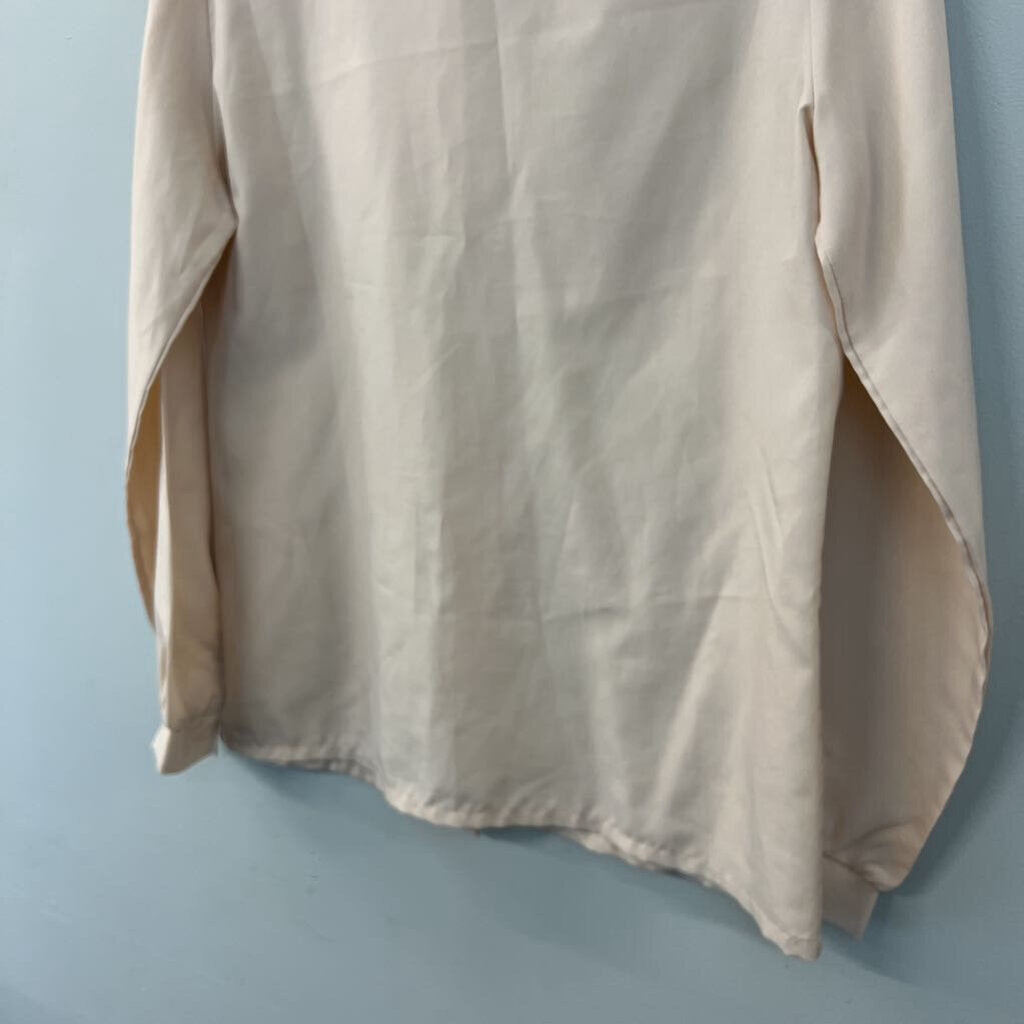 Vintage Jonquil Blush Lace Detail Long Sleeve Button Down Top 14