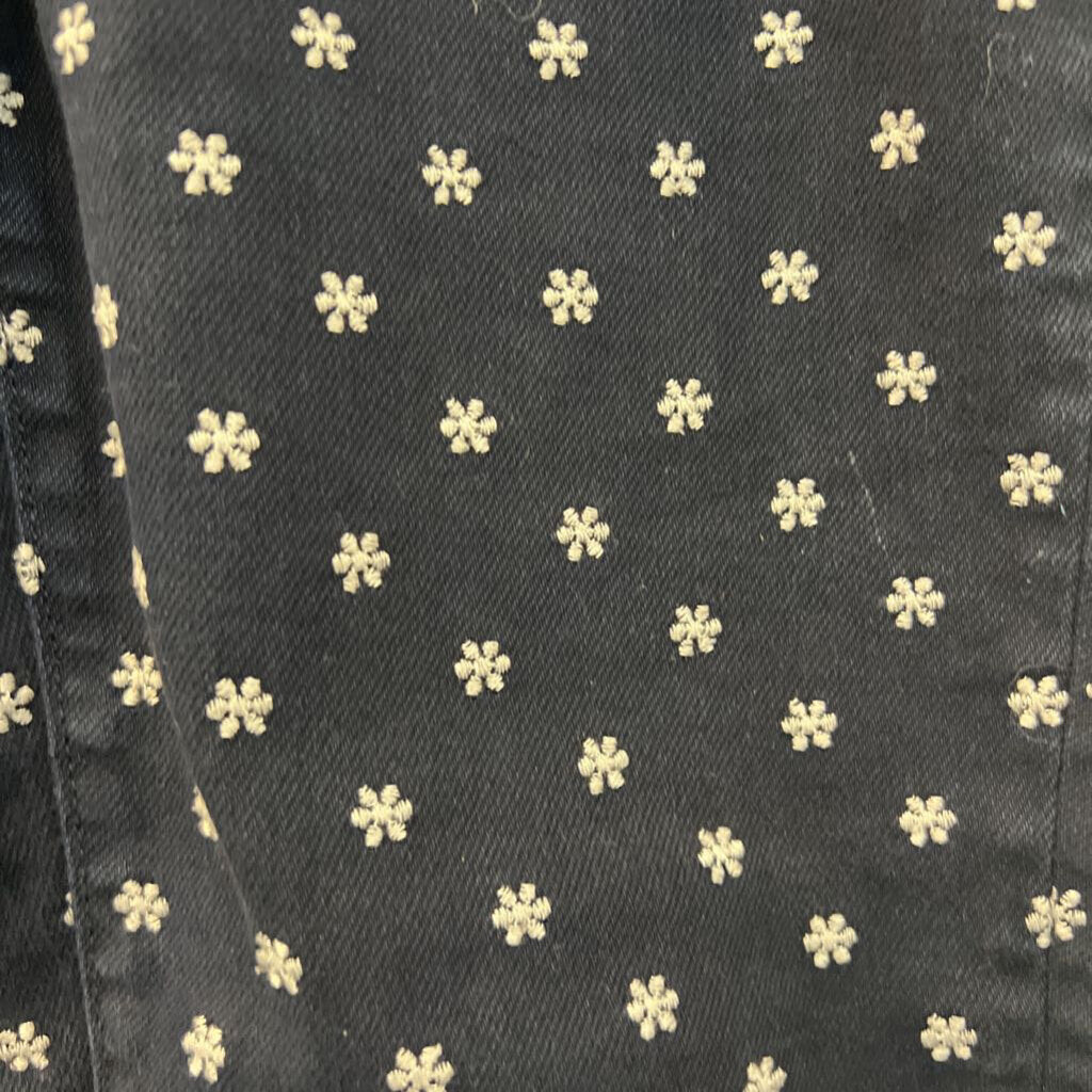 Ann Taylor Blue/ Grey Embroidered Flower Skinny Jeans 8