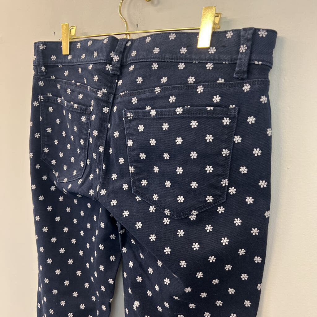 Ann Taylor Blue/ Grey Embroidered Flower Skinny Jeans 8