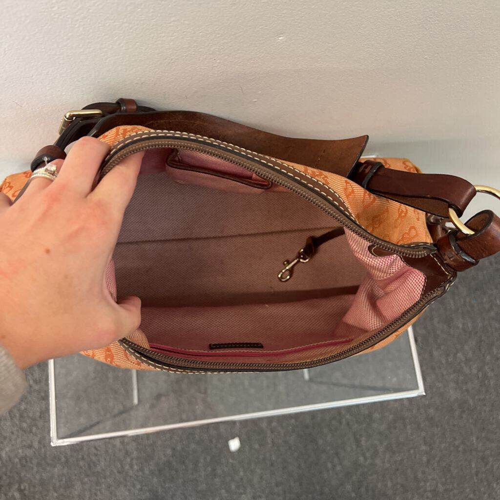 Dooney and Bourke Orange Canvas Logo Purse