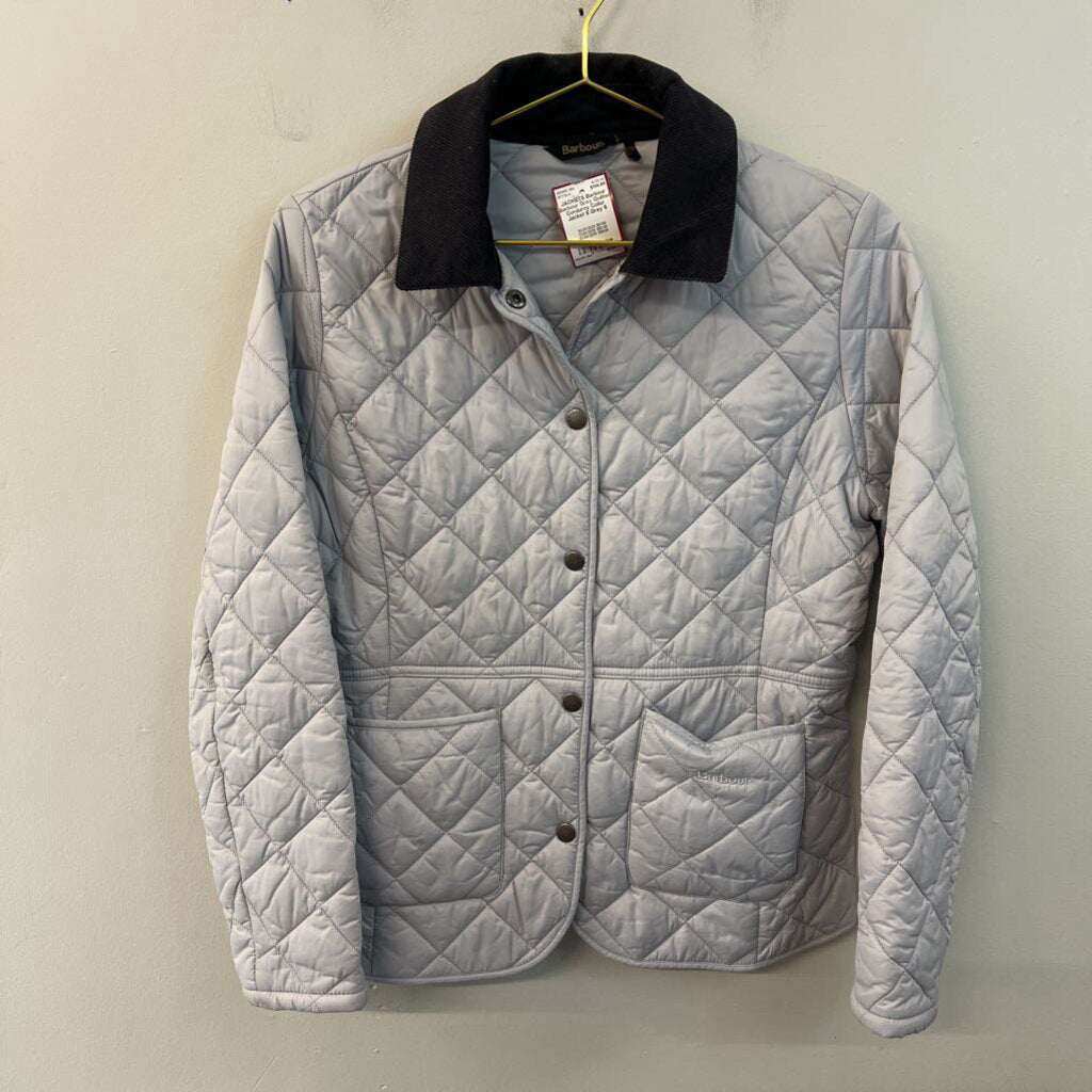 Barbour Grey Quilted Corduroy Collar Jacket 6