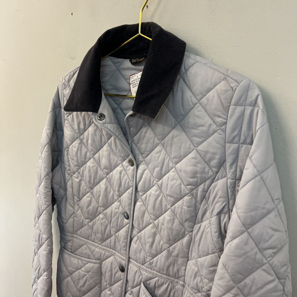 Barbour Grey Quilted Corduroy Collar Jacket 6