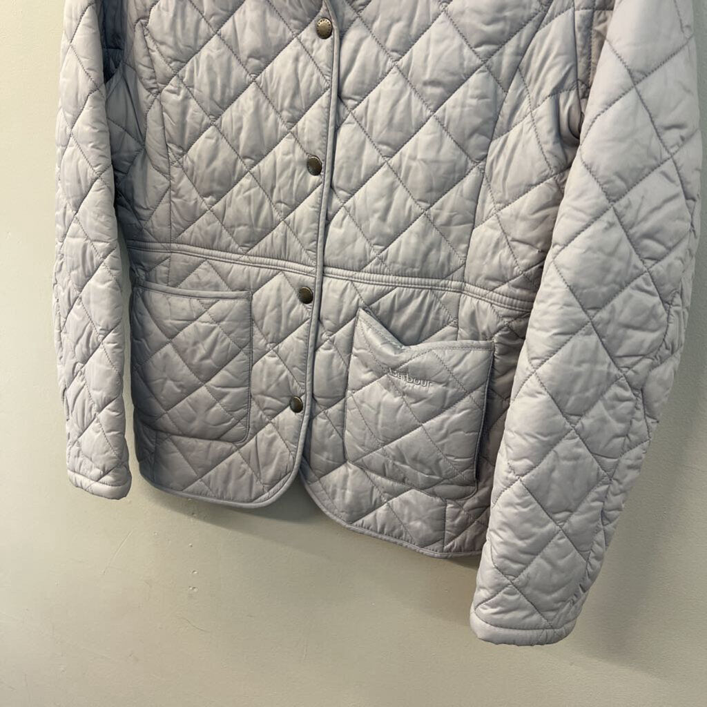 Barbour Grey Quilted Corduroy Collar Jacket 6