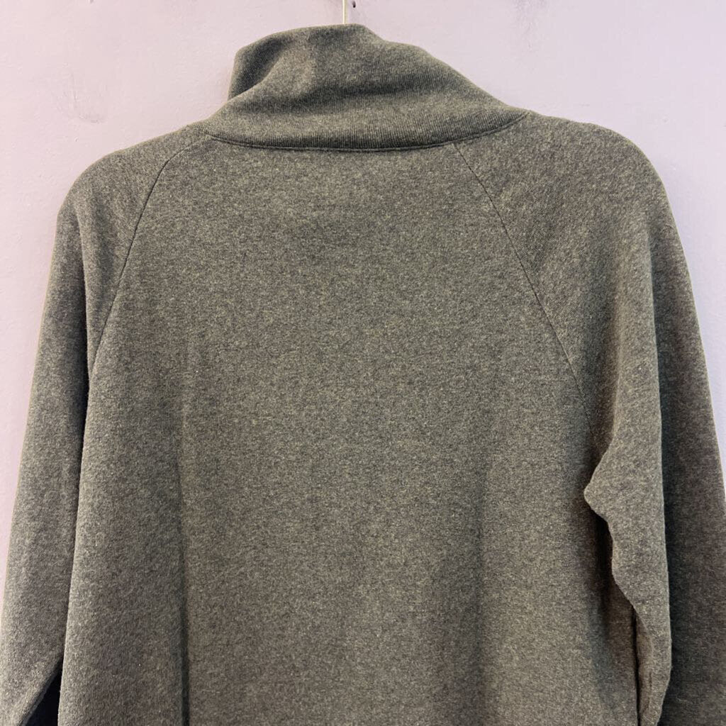 J Crew Green Button Mock Neck Long Sleeve Sweater Top Small