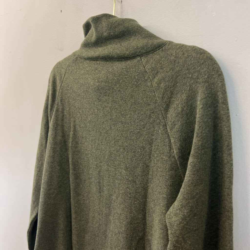 J Crew Green Button Mock Neck Long Sleeve Sweater Top Small