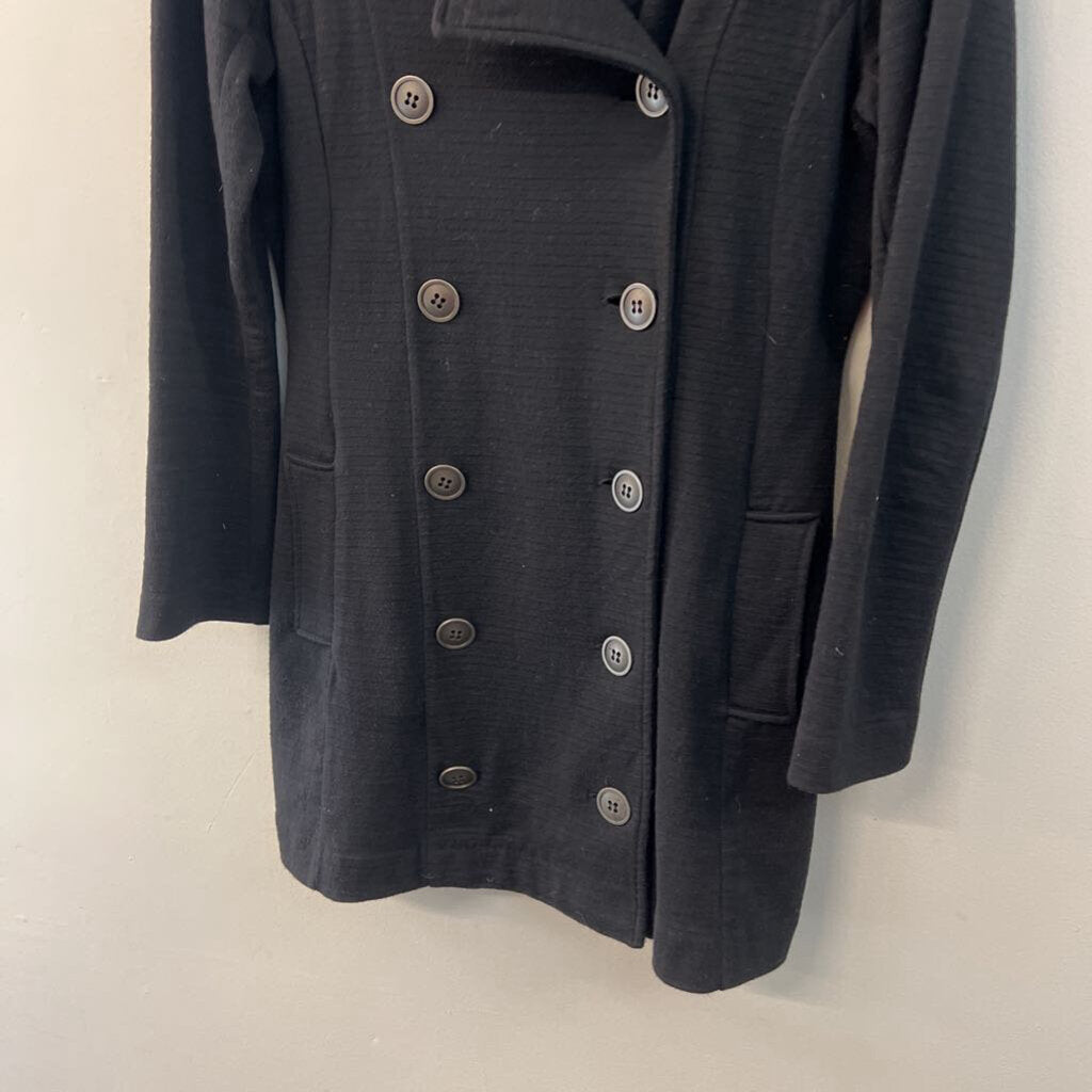 Nic and Zoe Black Textured Double Breasted Jacket Medium