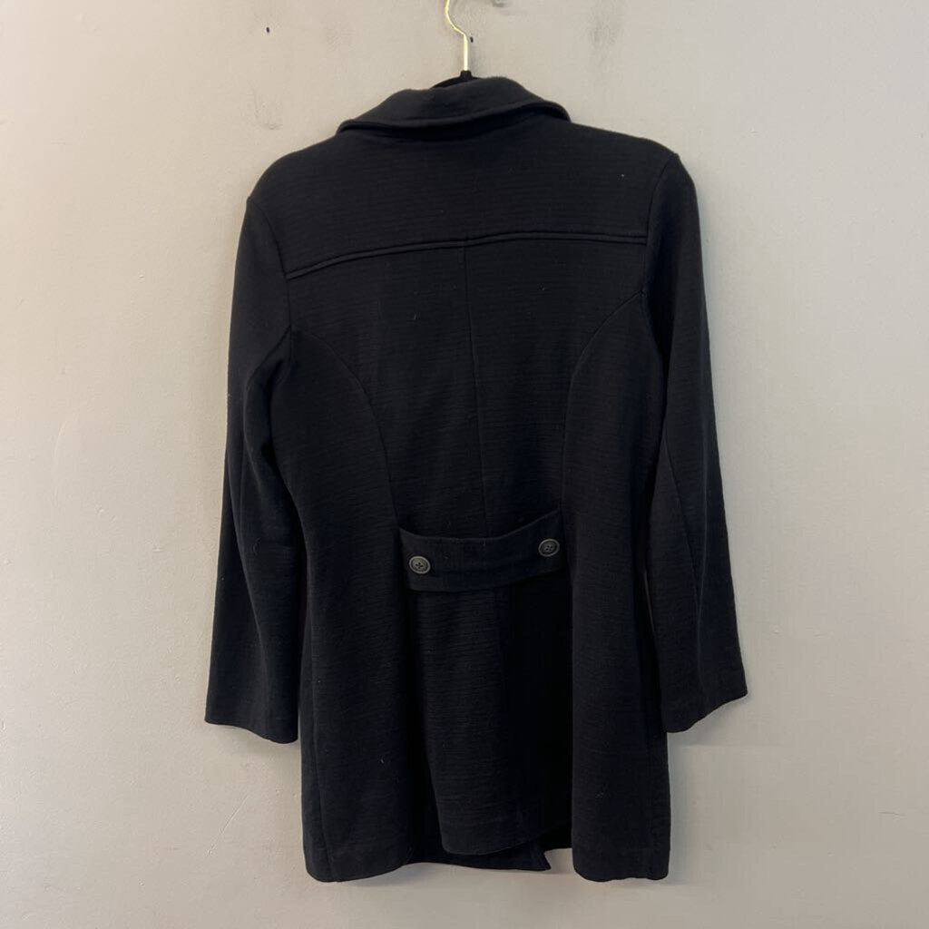 Nic and Zoe Black Textured Double Breasted Jacket Medium