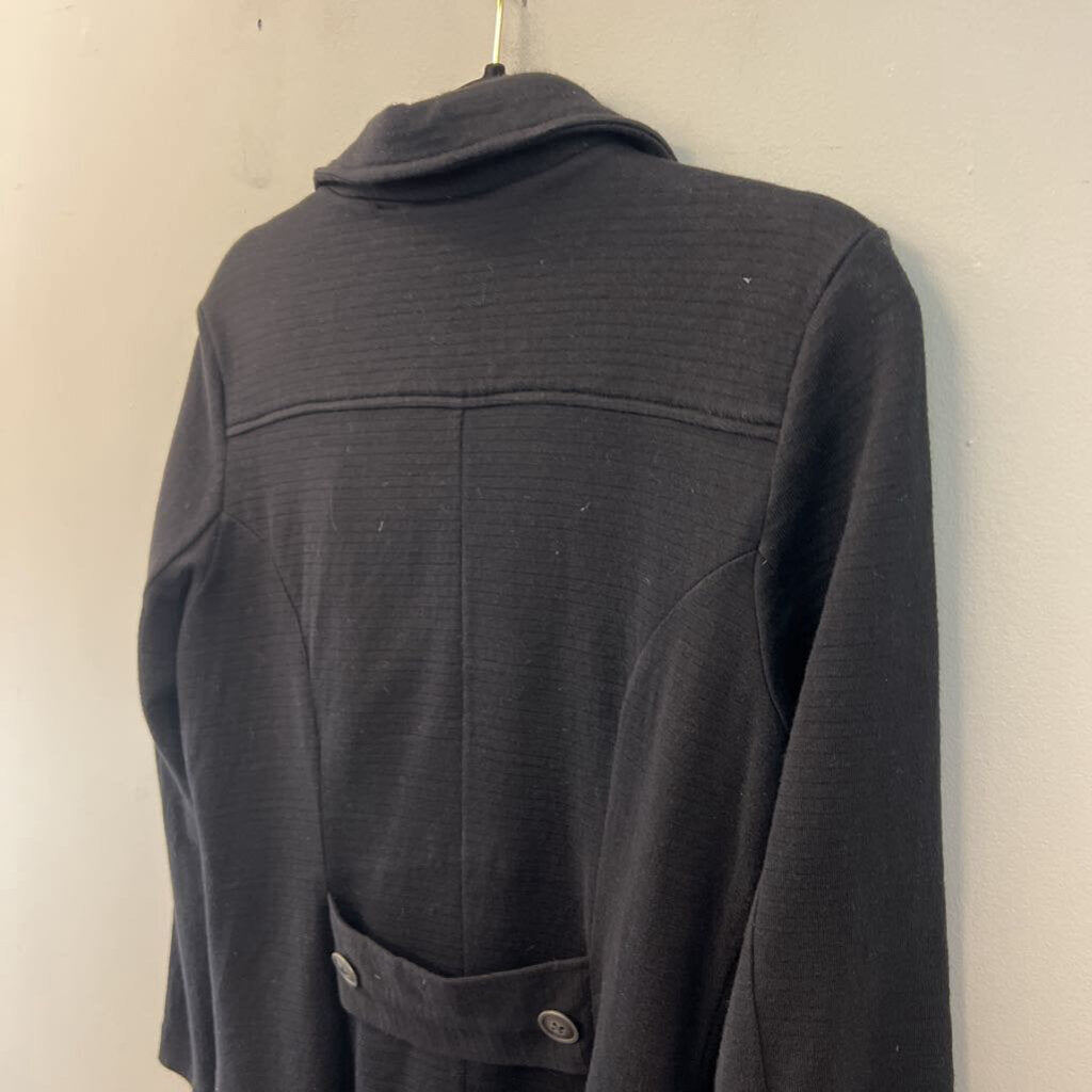 Nic and Zoe Black Textured Double Breasted Jacket Medium