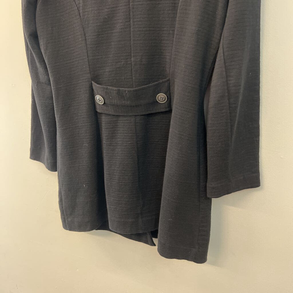 Nic and Zoe Black Textured Double Breasted Jacket Medium