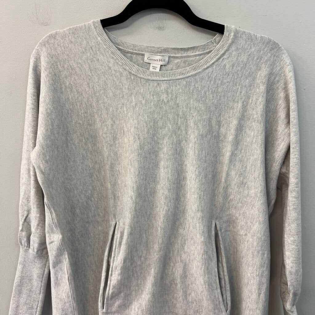 Garnet Hill Grey Long Sleeve Knit Top Extra Small