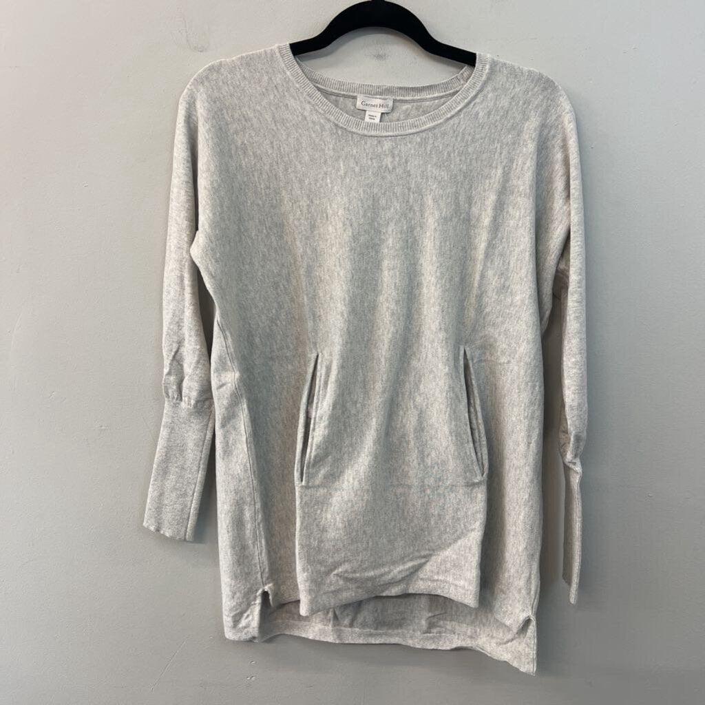 Garnet Hill Grey Long Sleeve Knit Top Extra Small
