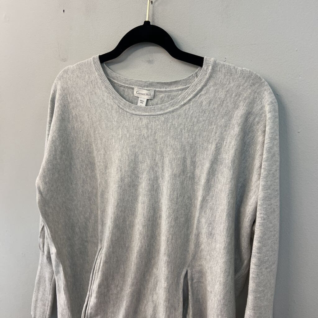 Garnet Hill Grey Long Sleeve Knit Top Extra Small