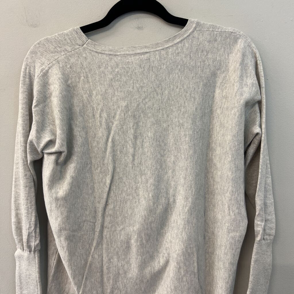 Garnet Hill Grey Long Sleeve Knit Top Extra Small