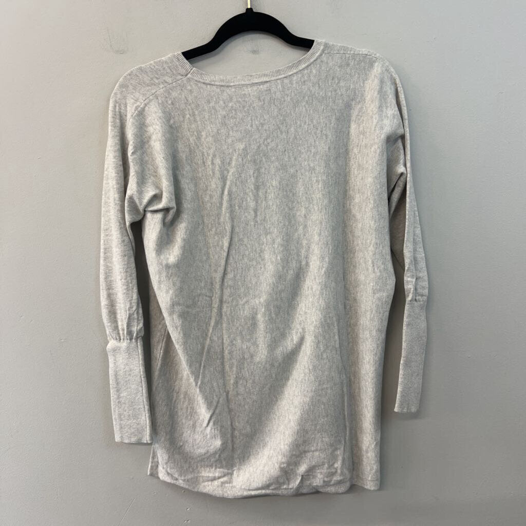 Garnet Hill Grey Long Sleeve Knit Top Extra Small