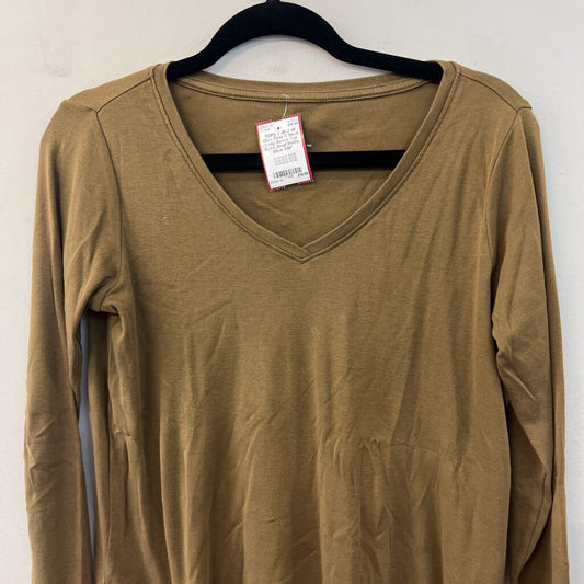 J Jill Olive Pima V Neck Long Sleeve Top Extra Small Petite