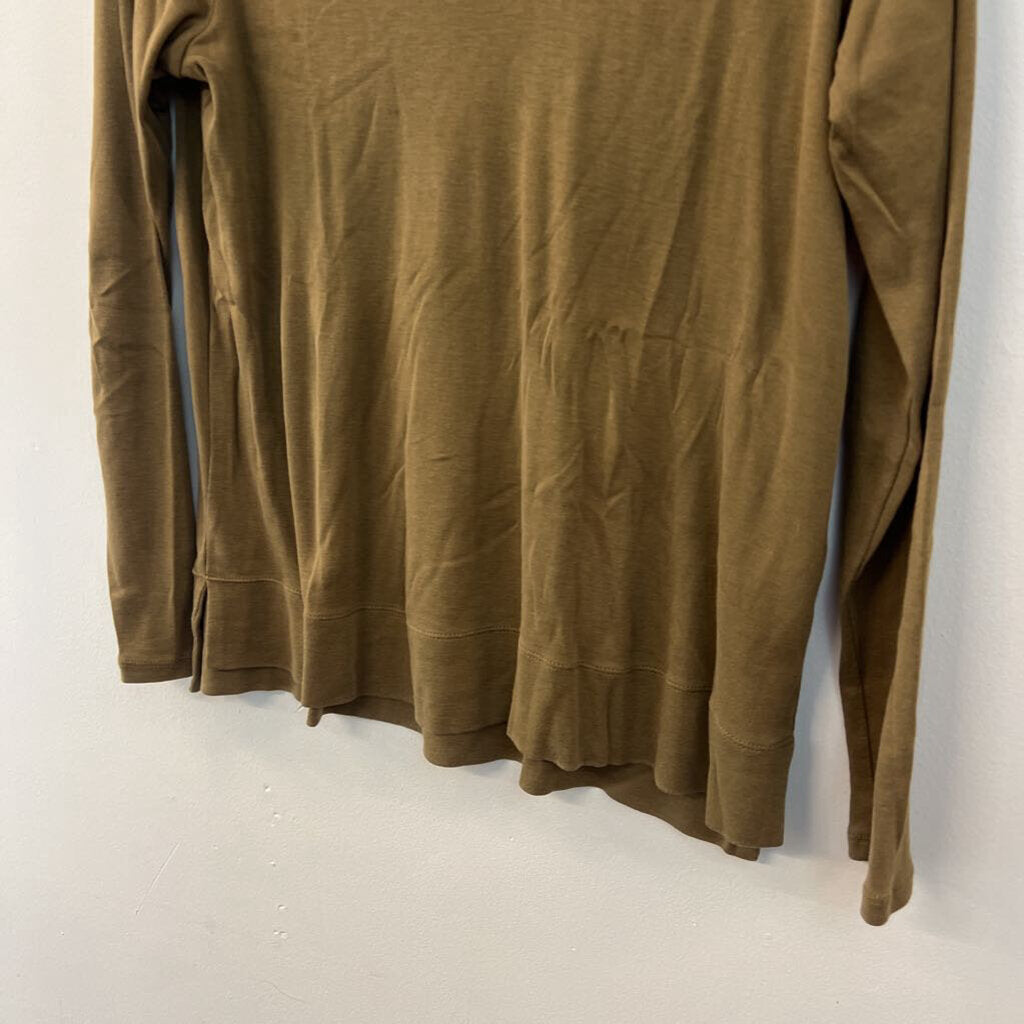 J Jill Olive Pima V Neck Long Sleeve Top Extra Small Petite