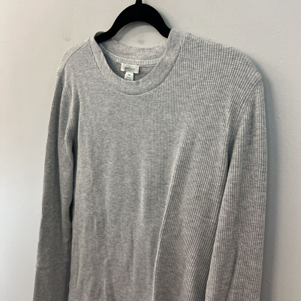 Sundance Grey Waffle Knit Long Sleeve Top Medium Petite