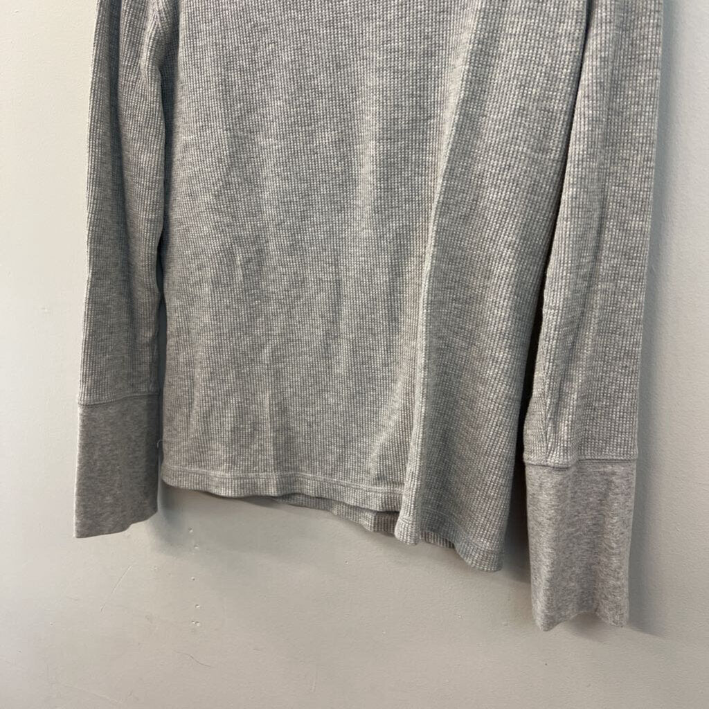Sundance Grey Waffle Knit Long Sleeve Top Medium Petite