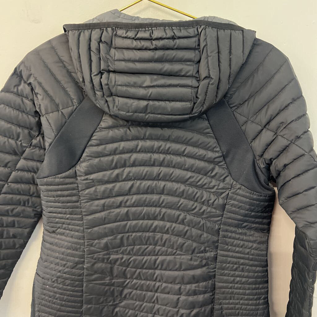 Eddie Bauer Black Quilted Hooded Puffer Jacket Small