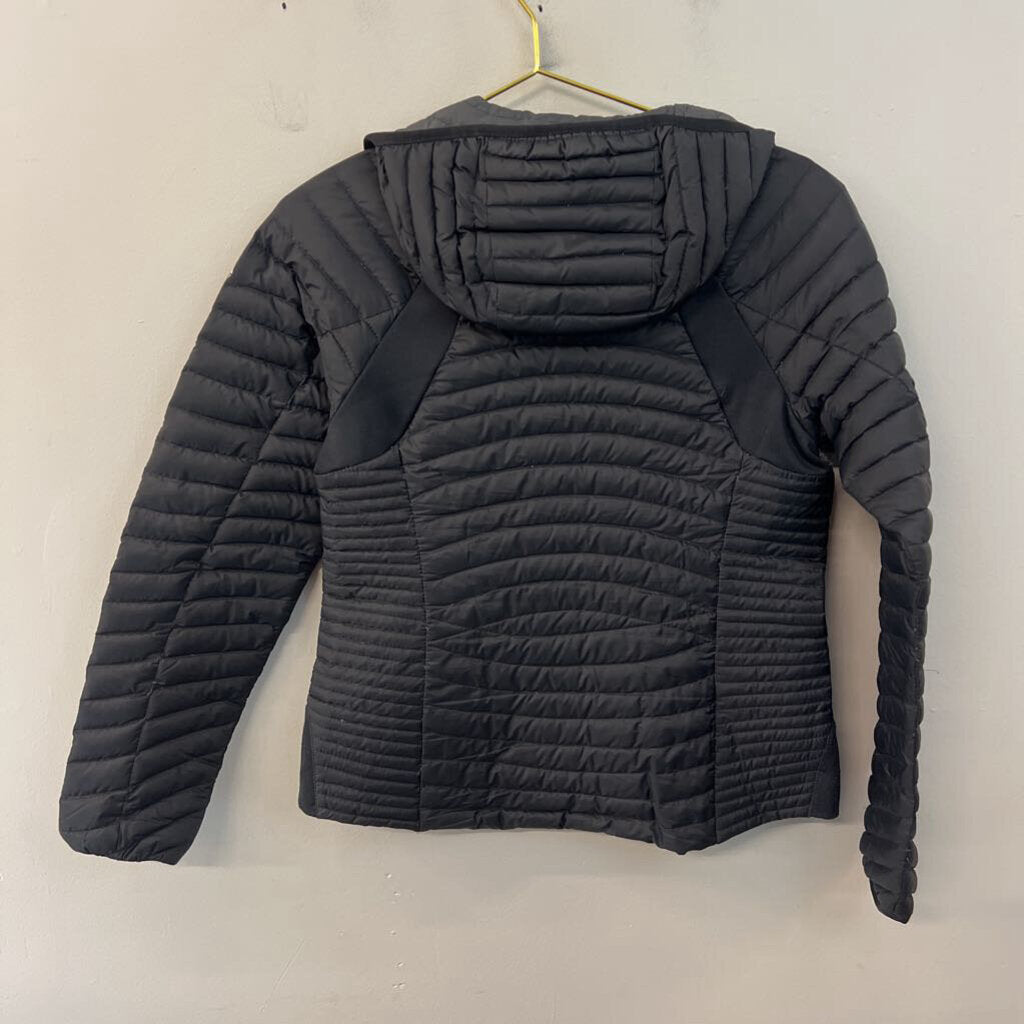 Eddie Bauer Black Quilted Hooded Puffer Jacket Small
