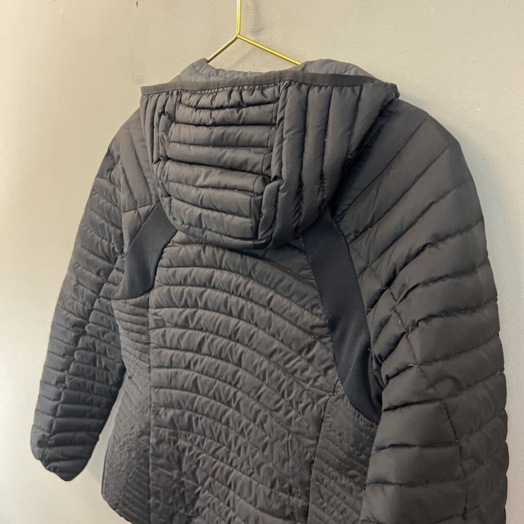 Eddie Bauer Black Quilted Hooded Puffer Jacket Small