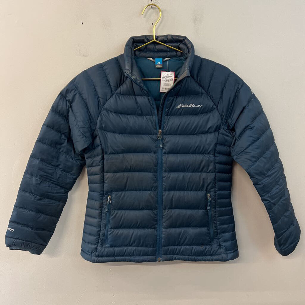 Eddie Bauer Teal Quilted Puffer Jacket Small Petite
