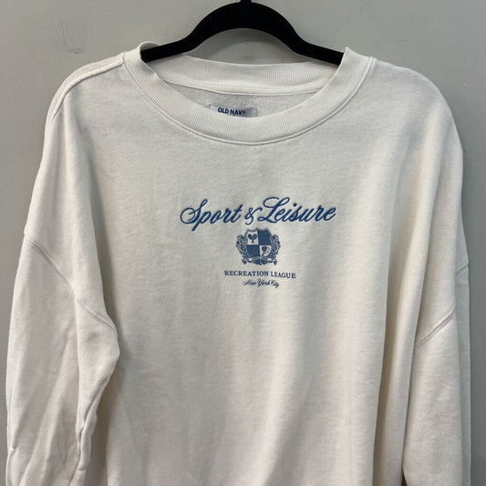 Cream/ Blue Sport and Leisure Long Sleeve Pullover Medium