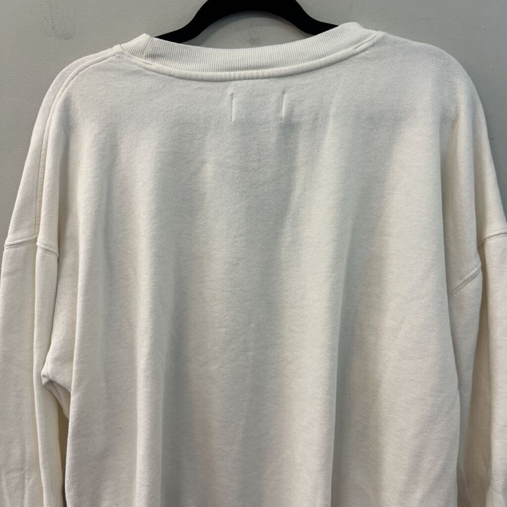 Cream/ Blue Sport and Leisure Long Sleeve Pullover Medium