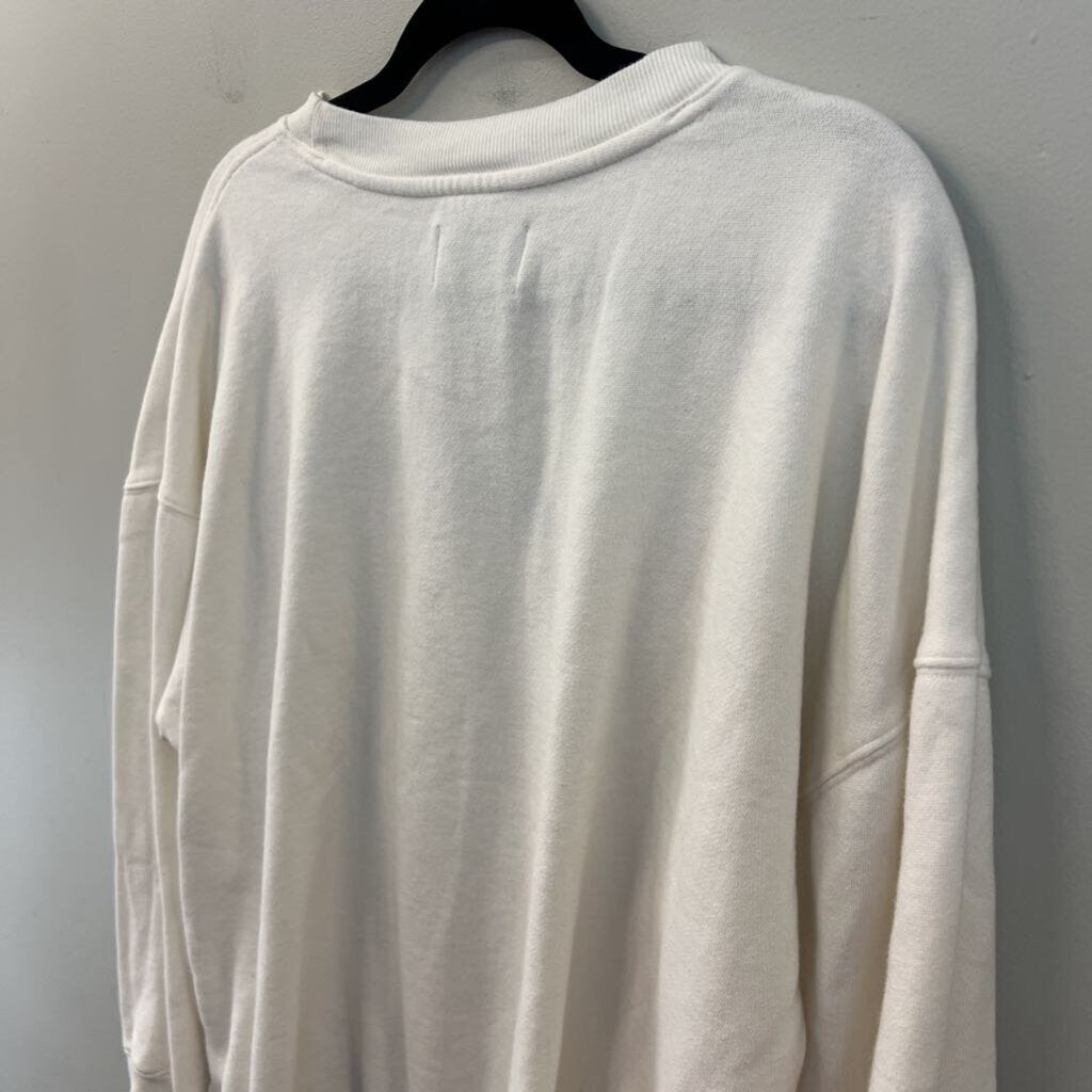 Cream/ Blue Sport and Leisure Long Sleeve Pullover Medium