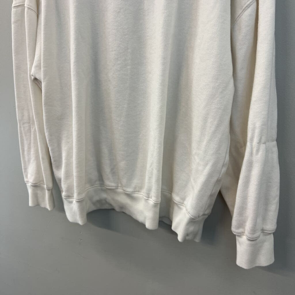Cream/ Blue Sport and Leisure Long Sleeve Pullover Medium
