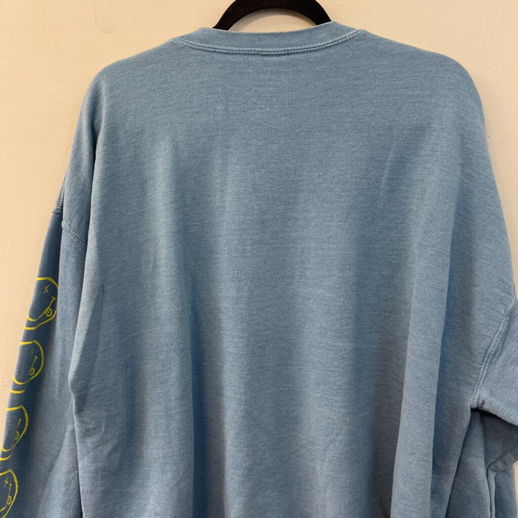 Nirvana Blue/ Multi Graphic Long Sleeve Pullover Small/ Medium