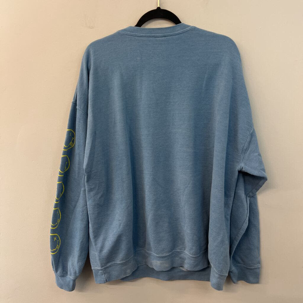 Nirvana Blue/ Multi Graphic Long Sleeve Pullover Small/ Medium