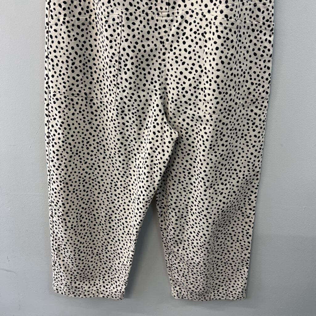 ROOLEE Cream/ Black Print Sleeveless Wide Leg Jumpsuit Small